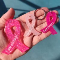 Breast Cancer Ribbon Key Chain