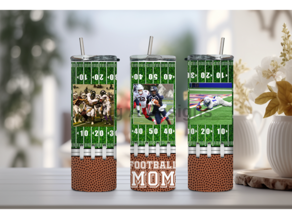 Personalized Football Mom Tumbler with Photos